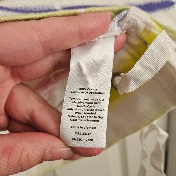 T by‎ Talbots Women's Size XL Tie Dye Striped White Shirt 3/4 Sleeve - Picture 4 of 10